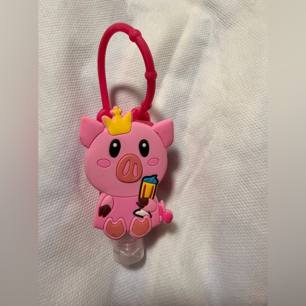 Pink Piggy Hand Sanitizer Holder